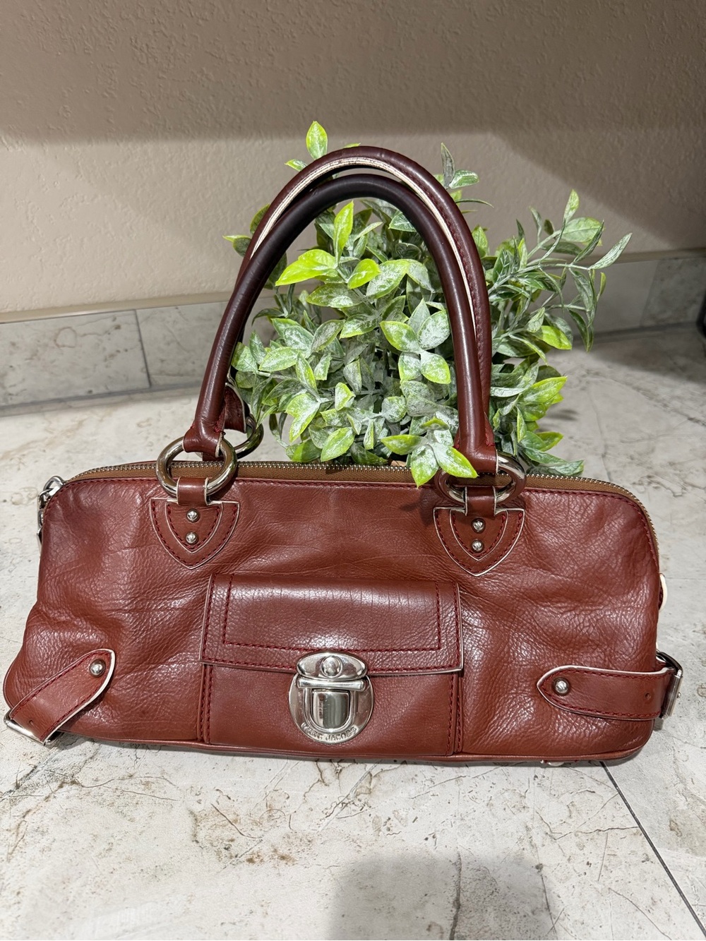 Marc Jacob’s East/West Brown Leather Top-Handle Satchel